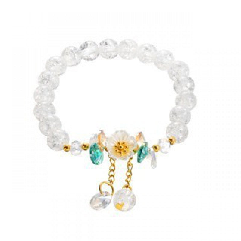 Camellia Little Daisy Crystal Girlfriends Color Glass Chipping Bracelet