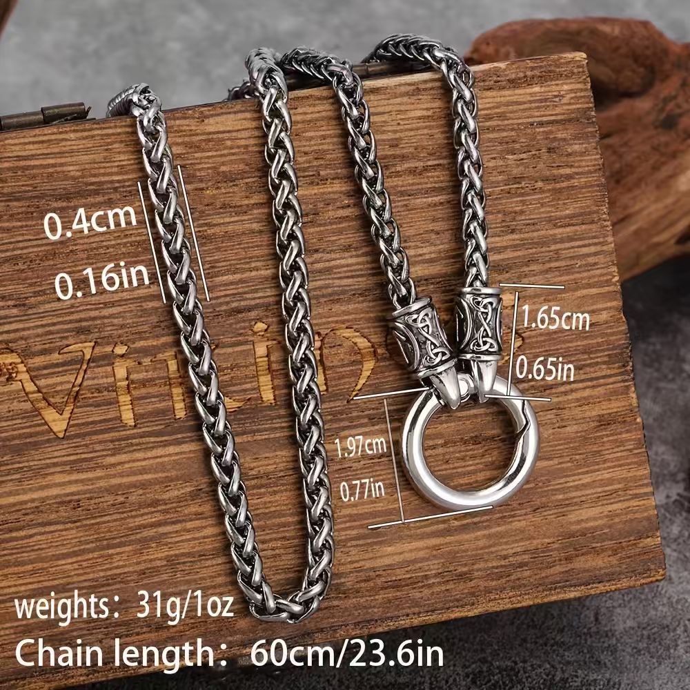 Women's & Men's Buckle Six Words Mantra Keel Chain Long Tang Grass Necklace