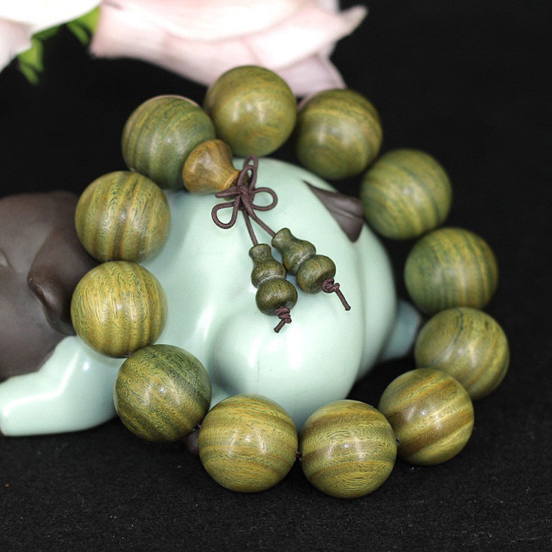 Women's & Men's Sandalwood Buddha Beads Rift Grain Small Bracelets