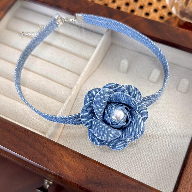 French Rose Flower Female Summer Light Luxury Collar