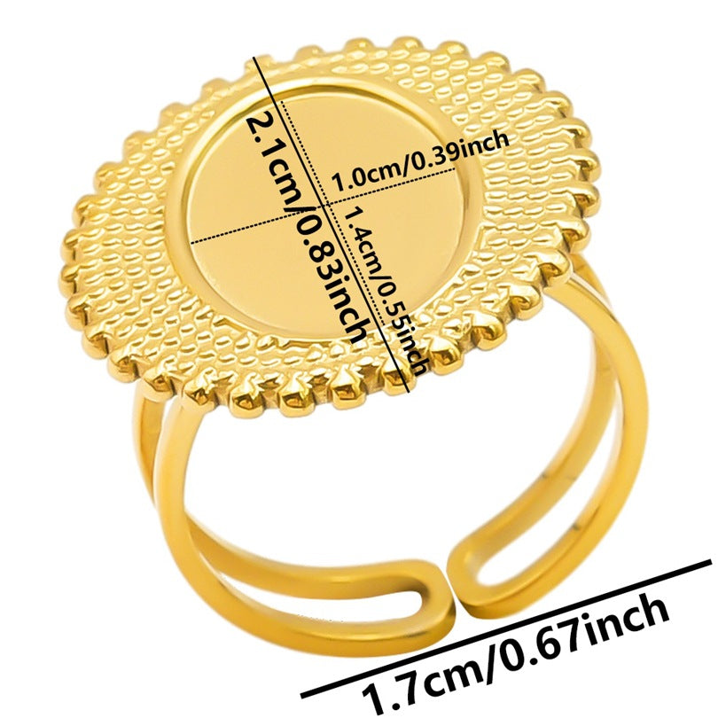 Women's & Men's Stainless Steel Titanium Geometric Oval Base Support Cold Rings