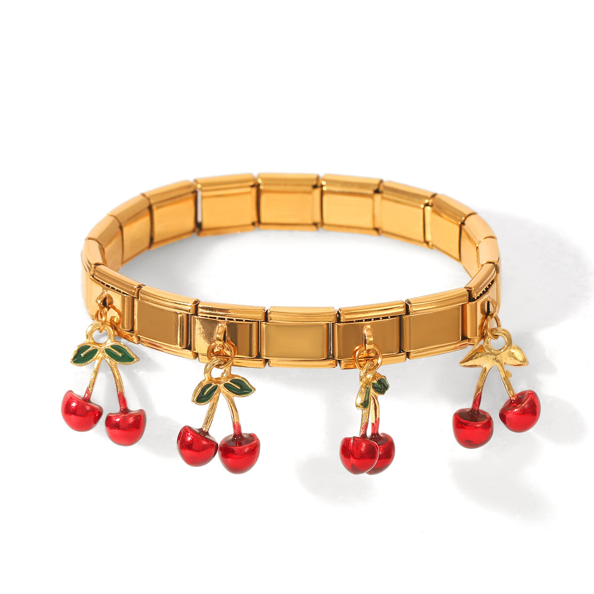 Stainless Steel Cherry Elastic Chain Light Bracelets