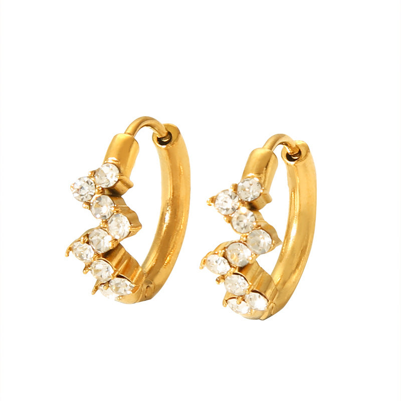 Women's Fashionable Exquisite Stainless Steel Flower Ear Gold-plated Earrings