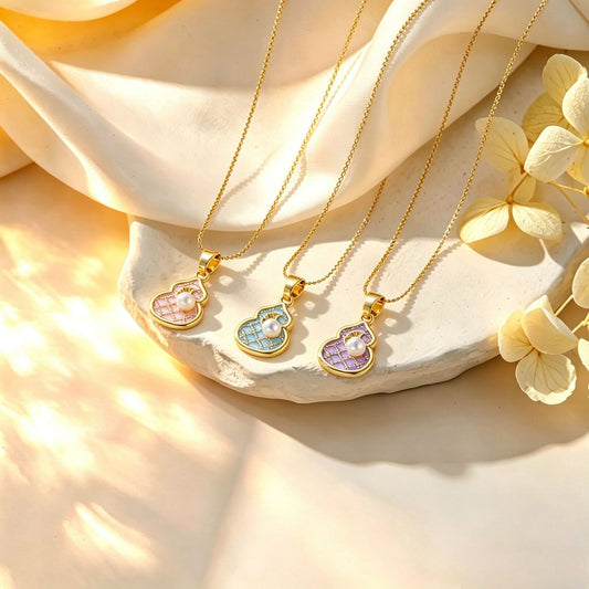 Women's Gourd Imitation Pearl Drop Oil Fashionable All Necklaces