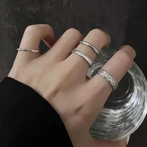 Korean Style Simple Set Minority Indifference Rings