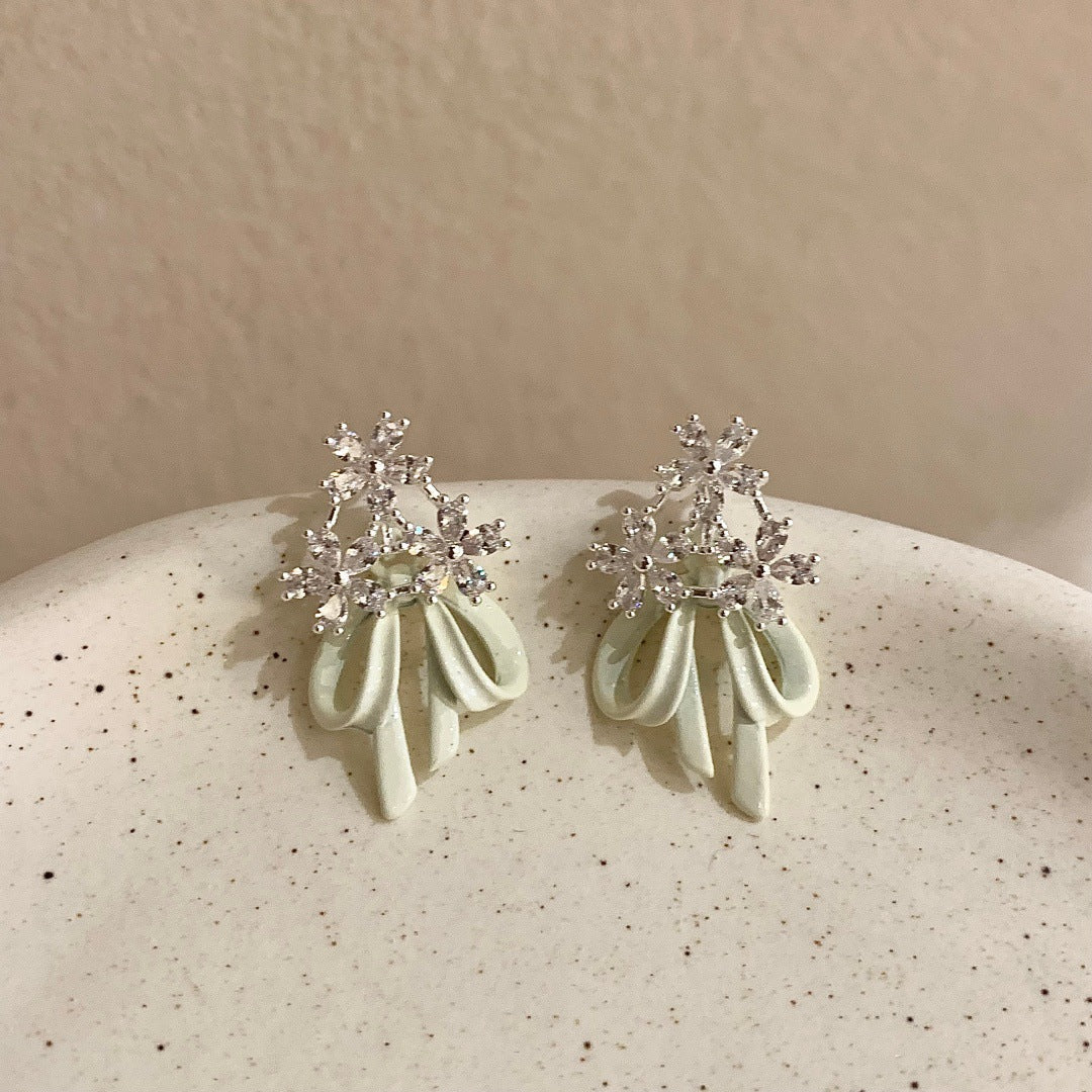 Women's Zircon Flower Light Luxury High-grade Temperament Fairy Stud Earrings