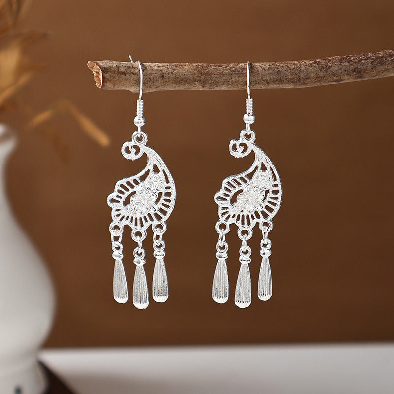 Women's Ethnic Style Imitation Miao Sier Colorful Earrings