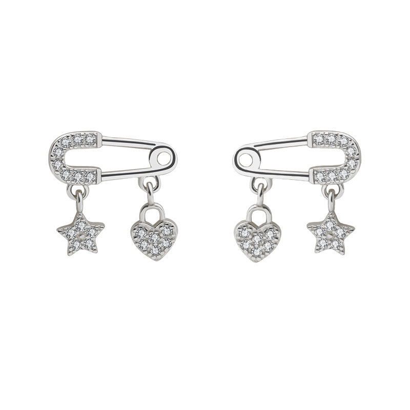 Women's Pin Sier Trendy Ear Simple Cold Style Eardrops Short Refined Stud Earrings