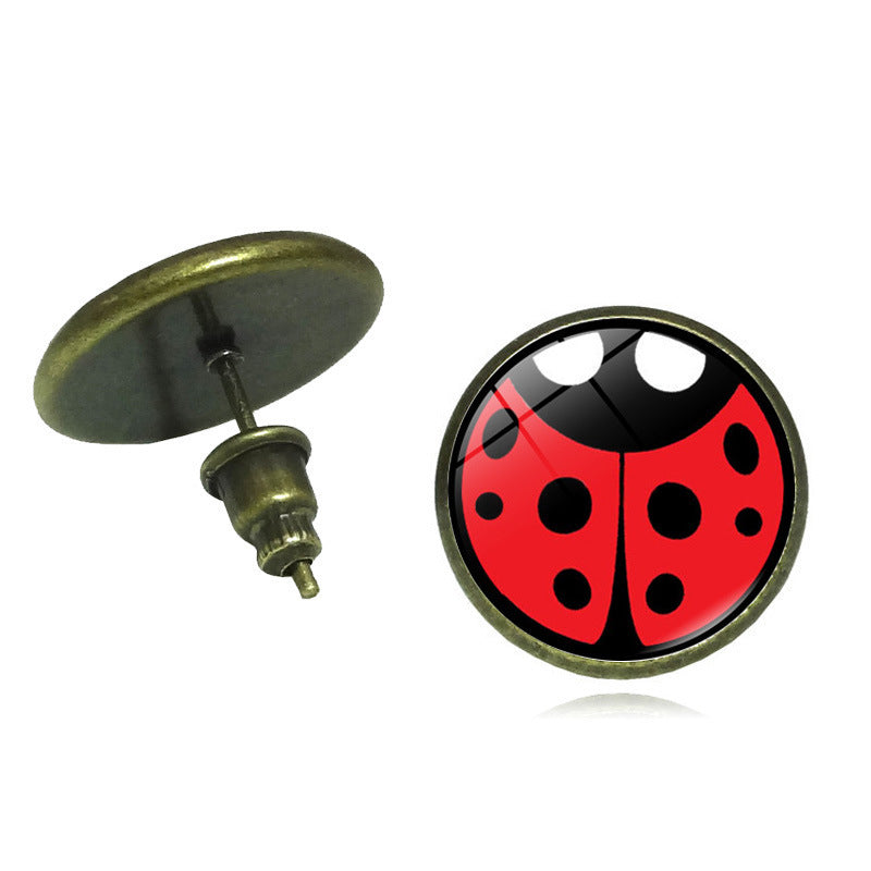 Time Stone Female Fashion Anime Black Stud Earrings