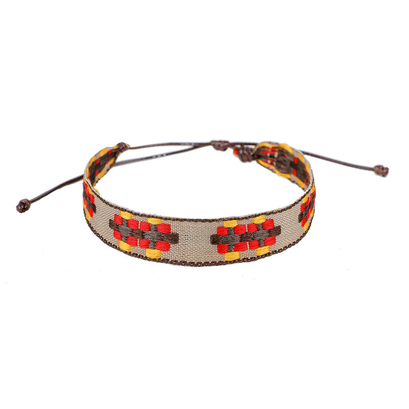 Bohemian Artistic Printed Fabric Carrying Strap Bracelets