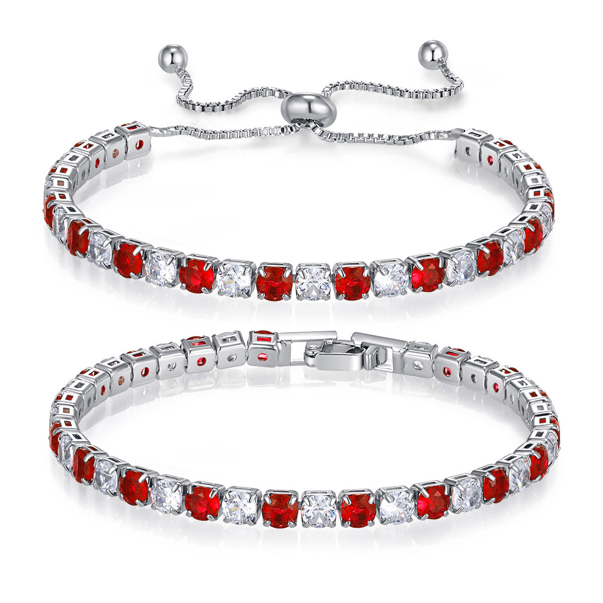 Zircon Mixed Color Full Diamond White Bracelets