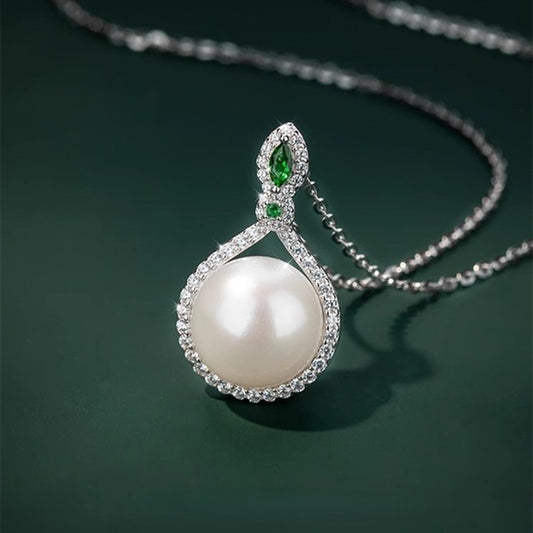 Women's Sier Pearl Water Drop Eardrop Frame Jewelry Set