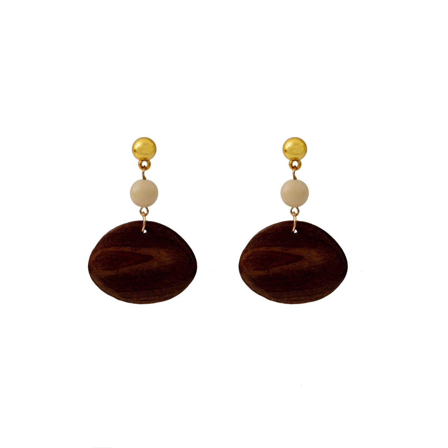 Women's Wooden Retro Simplicity Exaggeration Hollow Design Round Wood Earrings