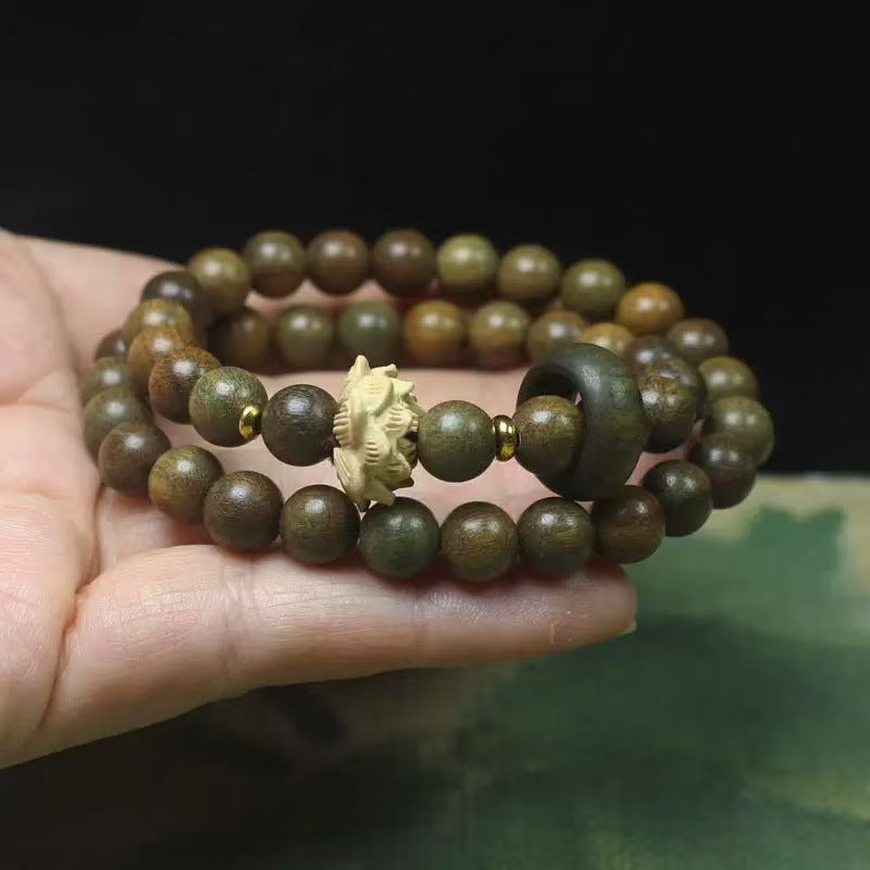 Chinese Natural Green Sandalwood Rosary Beads Argentina Wooden Bracelet