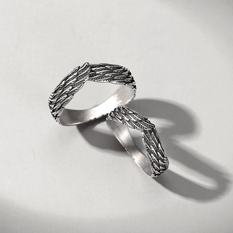 Men's Angel's Wings Fashion Retro Trend Feather Ring