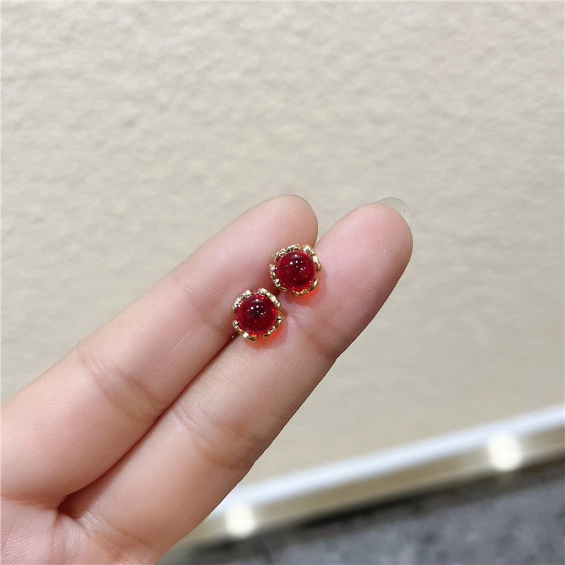 Opal Stone Ear Female Fashion Design Stud Earrings