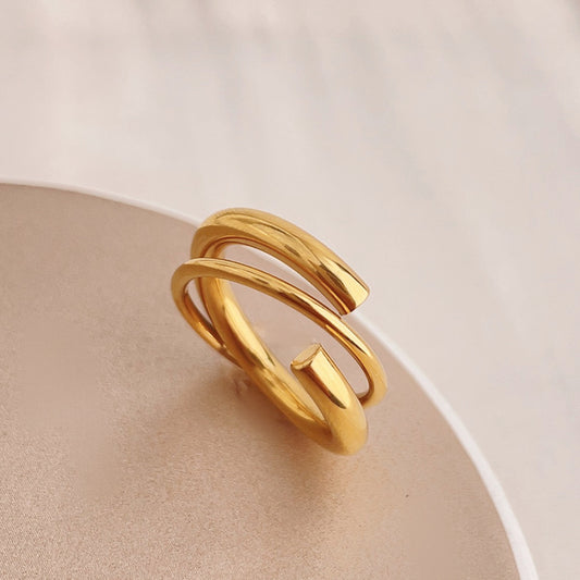 Design Line Twist Pattern Sense Titanium Steel Rings