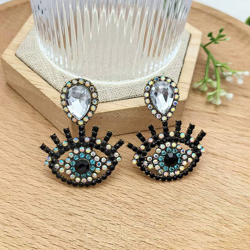 Women's Fashionable Elegant Flower Unique Crystal Simple Earrings