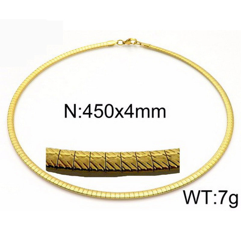 Women's & Men's Fashion Titanium Steel Simple Popular Round Gold Necklaces