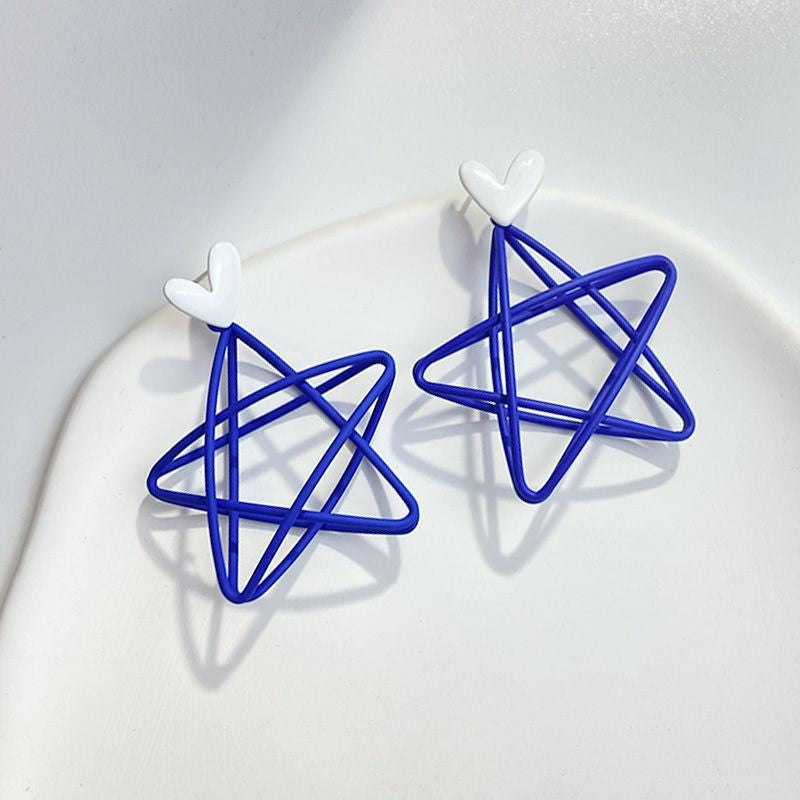 Star Ear Clip Trendy Love Heart Earrings