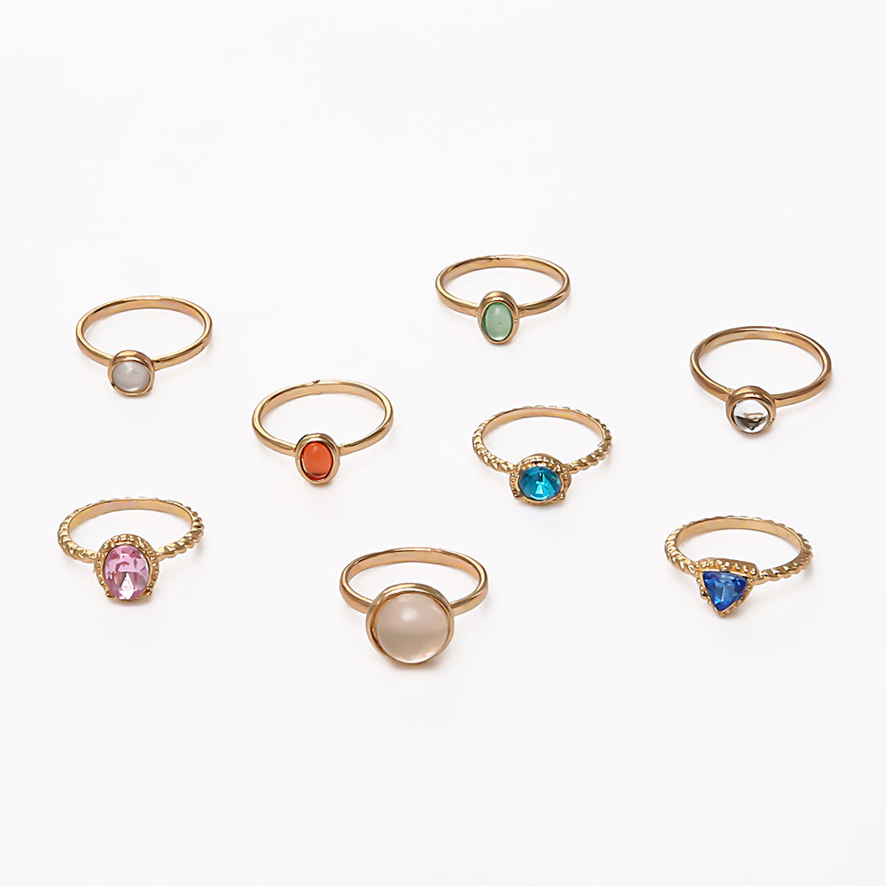 Creative Fashion Opal Champagne Multicolor Knuckle Rings