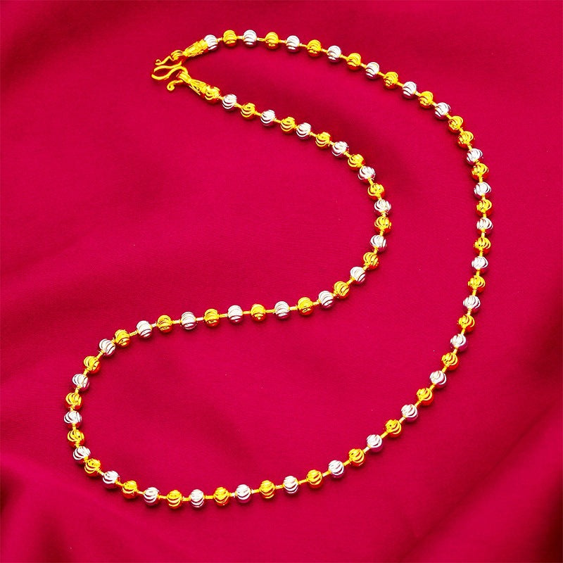 Watermelon Color Double Gold Sier Beads Chain Jewellery Necklace