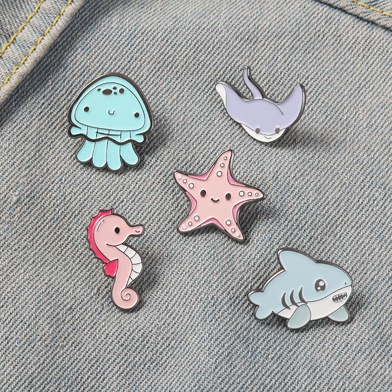 Marine Life Brooch Octopus Whale Badge For Brooches