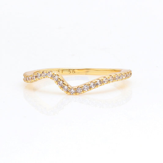 Women's Wave Affordable Luxury Fashion Gold Plated Rings