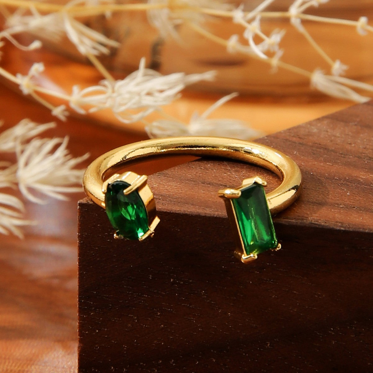Square Color Open Titanium Steel Adjustable Rings