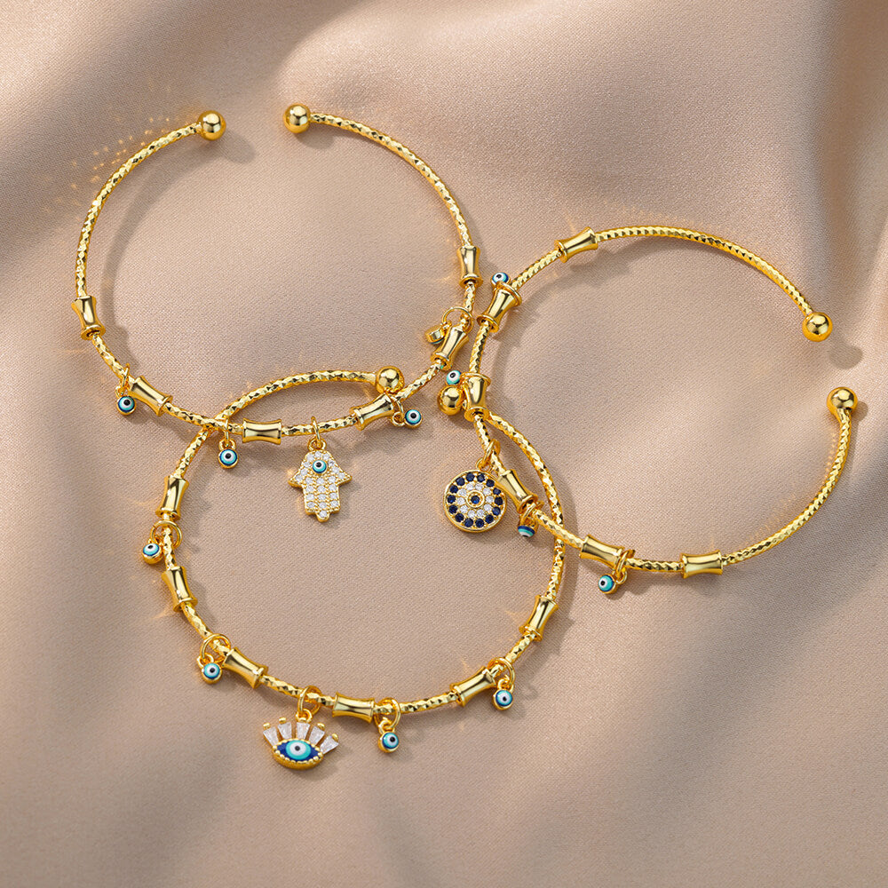 Women's Eye Gold Personality Creative Opening Adjustable Bracelets