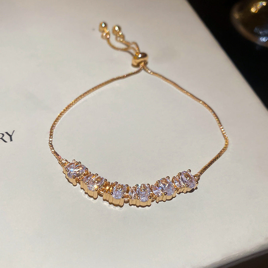 Women's Austrian Bright Gem Flower Light Luxury High-grade Court Style Fashion Bracelets