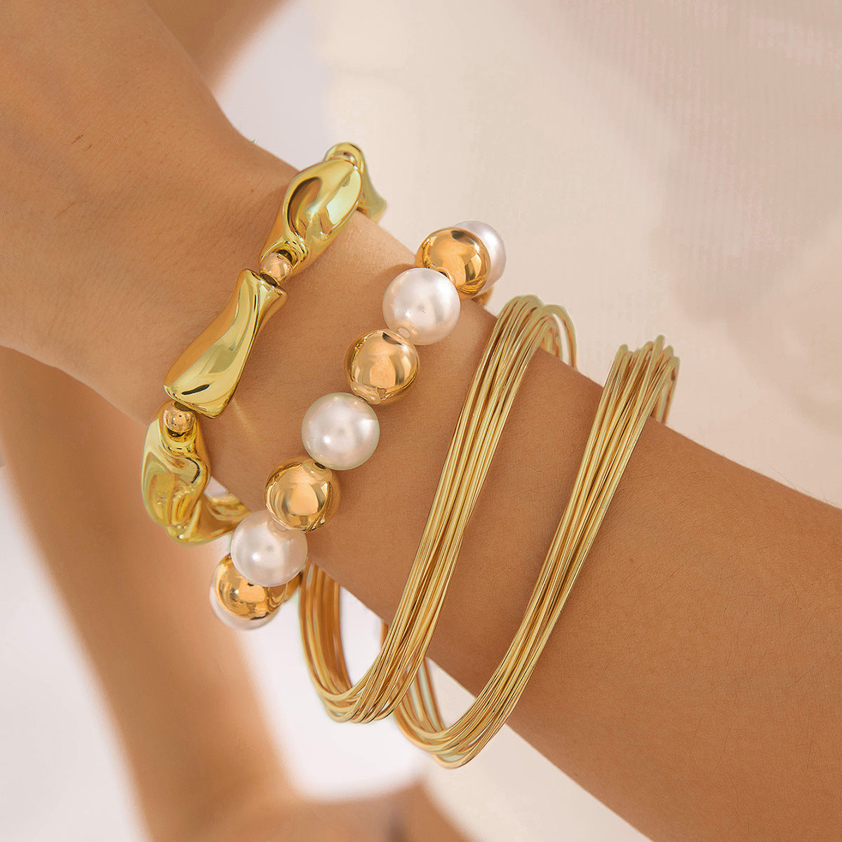 Popular Durable Line Geometric Exaggerated Open-ended Bracelets