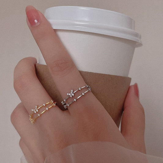 Women's Sterling Sier Butterfly Fashion Personalized Niche Rings