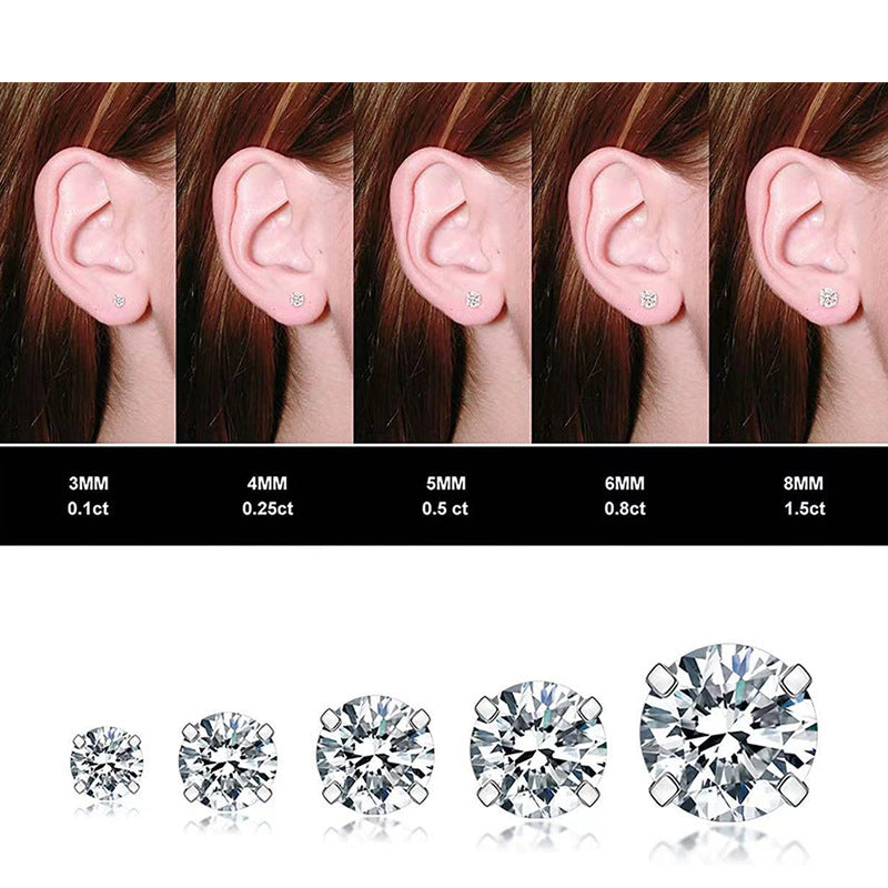 Plating Thin Needle Integrated Pin Auricular Earrings