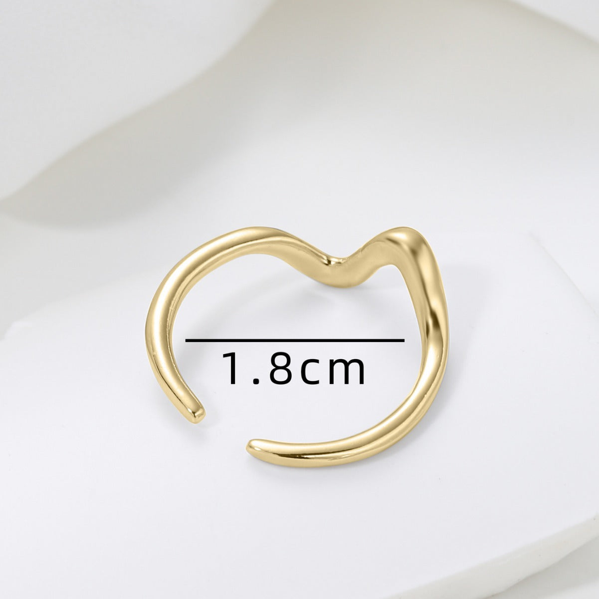 Korean Style Artistic Metal Personality Water Ripple Irregular Line Rings