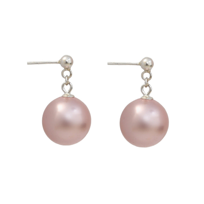 Sterling Sier Bead Female Style Design High Sense Unique Stud Earrings