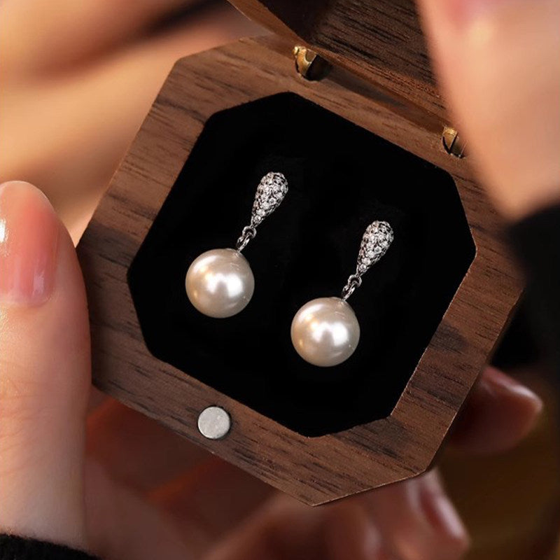 Drop Artificial Pearl Female High Sense Light Luxury Temperament Ear Stud Earrings