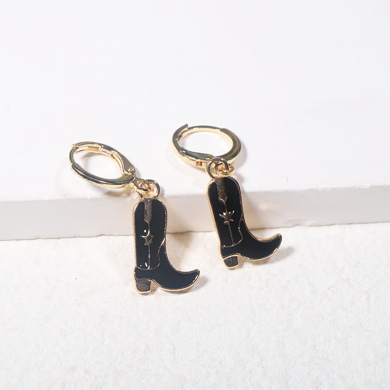 Eardrops Personality Fashion Western Cowboy Boot Rings