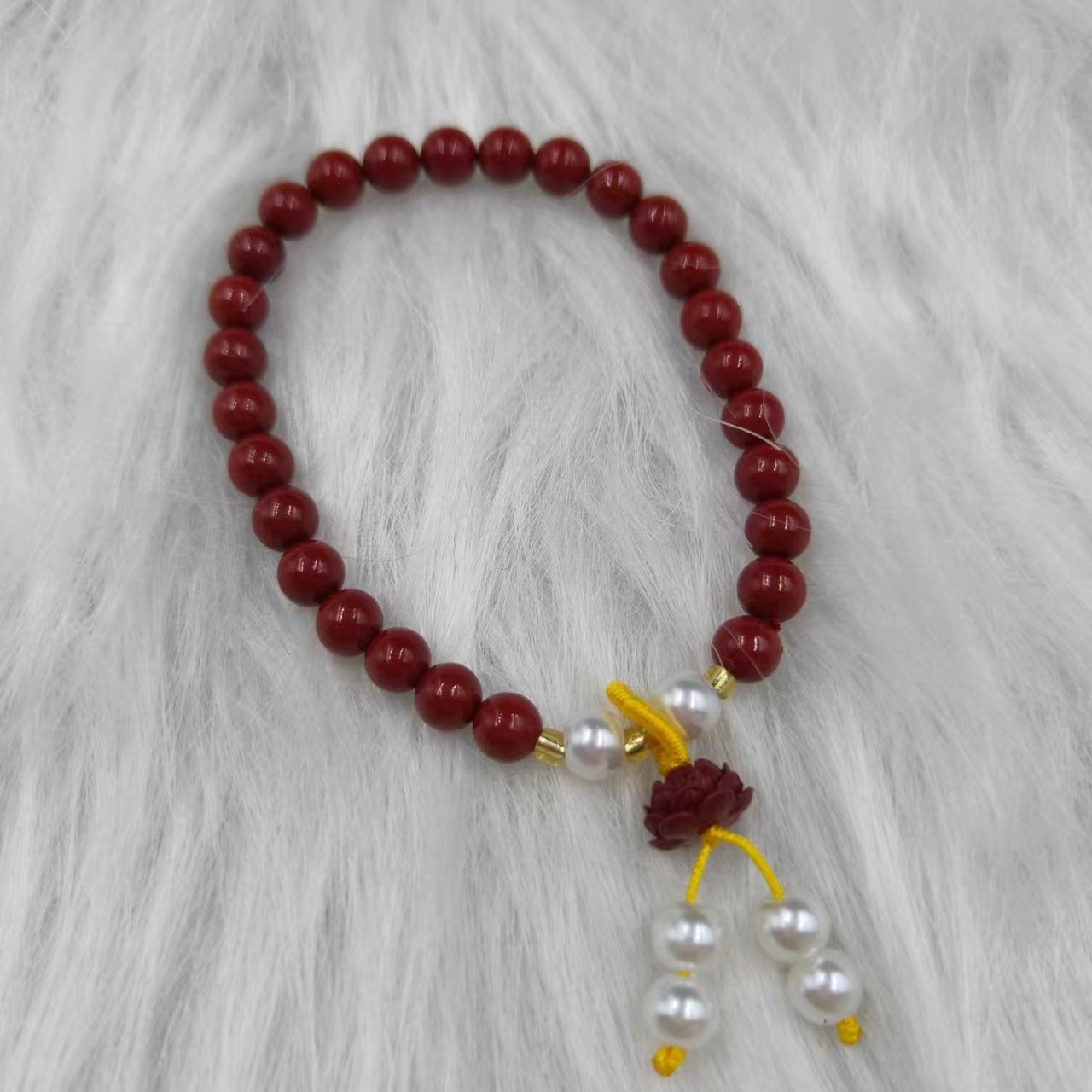 Women's & Men's Cinnabar Purple Gold Sand Single Circle Simple Buddha Beads Light Bracelet