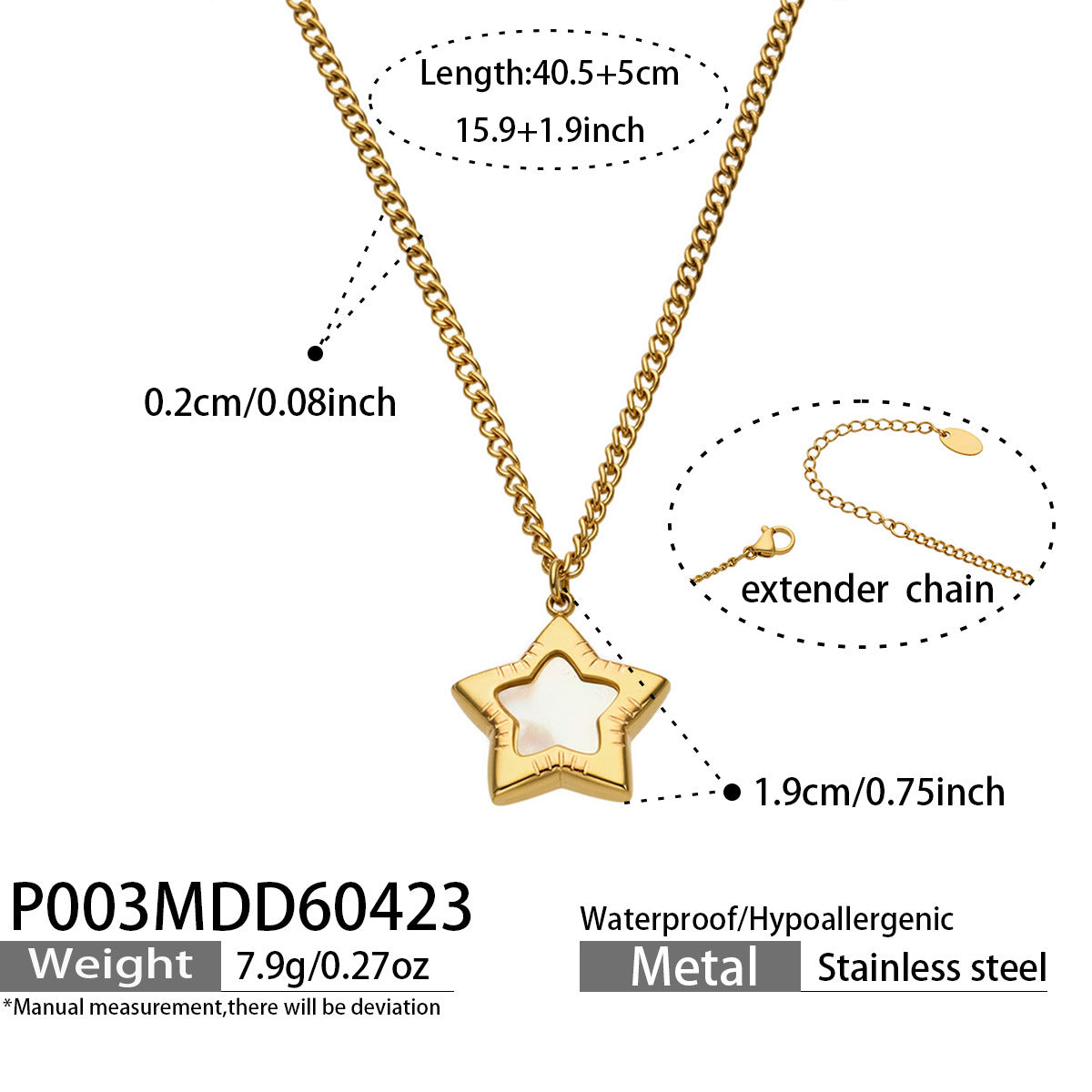 French Entry Lux Conch Clavicle Stainless Steel Pendants