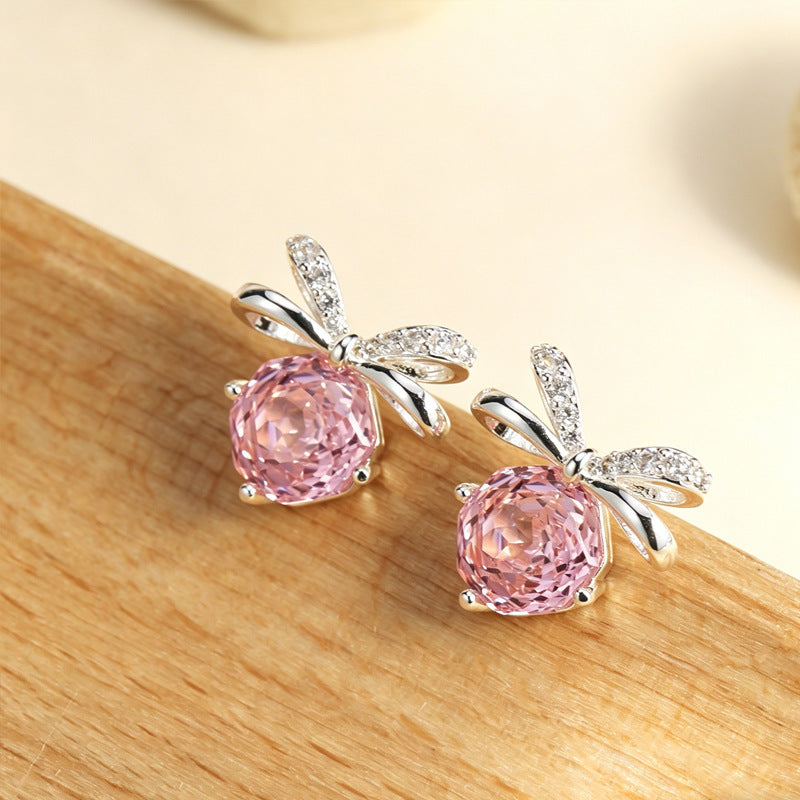Summer Colorful Millennium Rose Cut Zircon Light Luxury Earrings