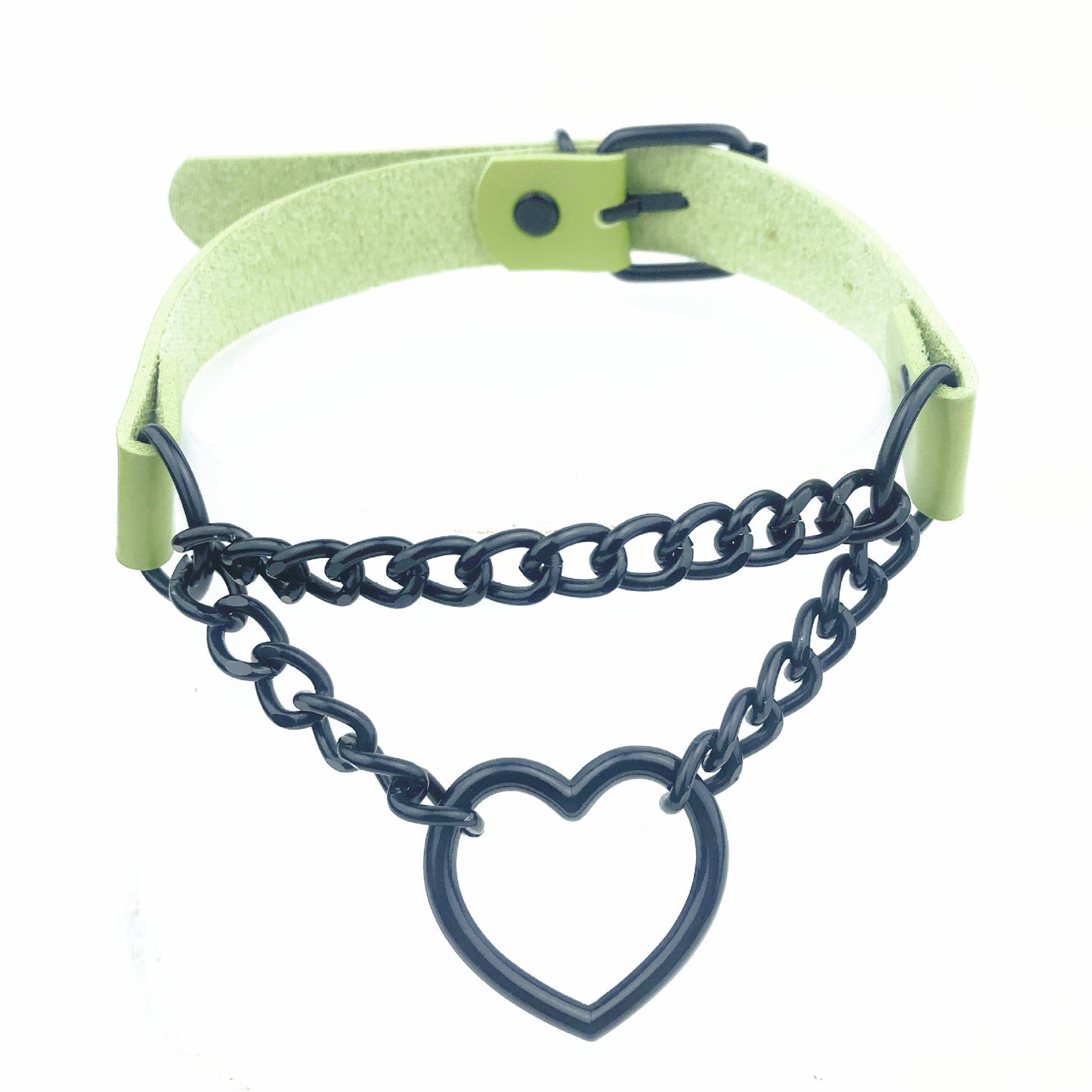 Heart Shaped Black Chain Neckband Fashion Collar