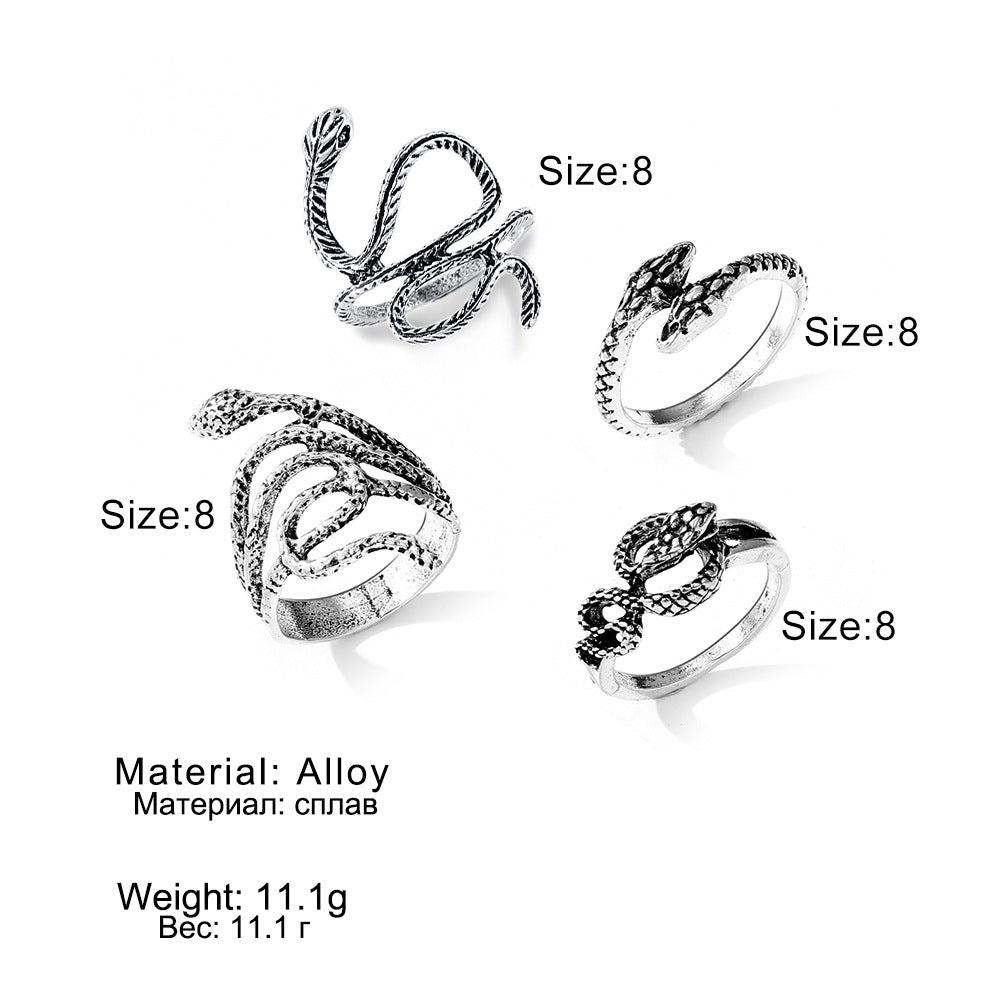 White Environmental Protection Knuckle Slender Snake Rings