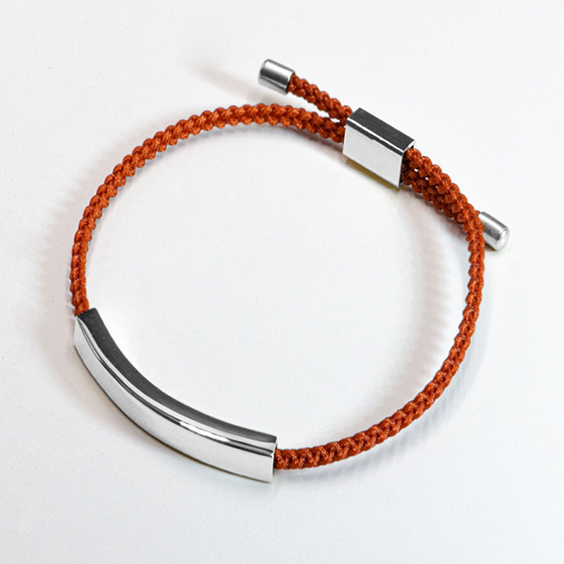 Steel Engraved Hollow Tube Couple Adjustable Inspirational Bracelets