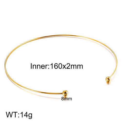 Women's Shaped Titanium Steel Simple Stylish Opening Collar