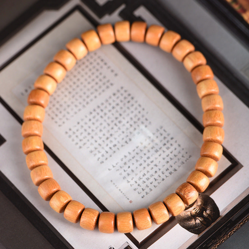 Women's & Men's Walking Model Crafts Buddha String Sandalwood Loach Back Straight Cut Bracelet