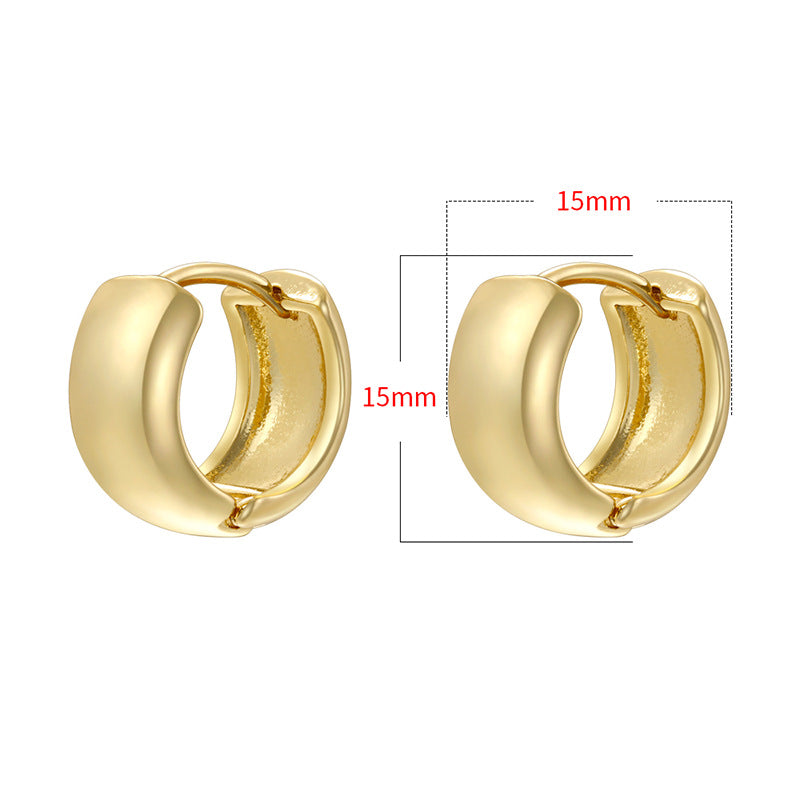 Gold Circle Ear Clip Fashion Exquisite Earrings