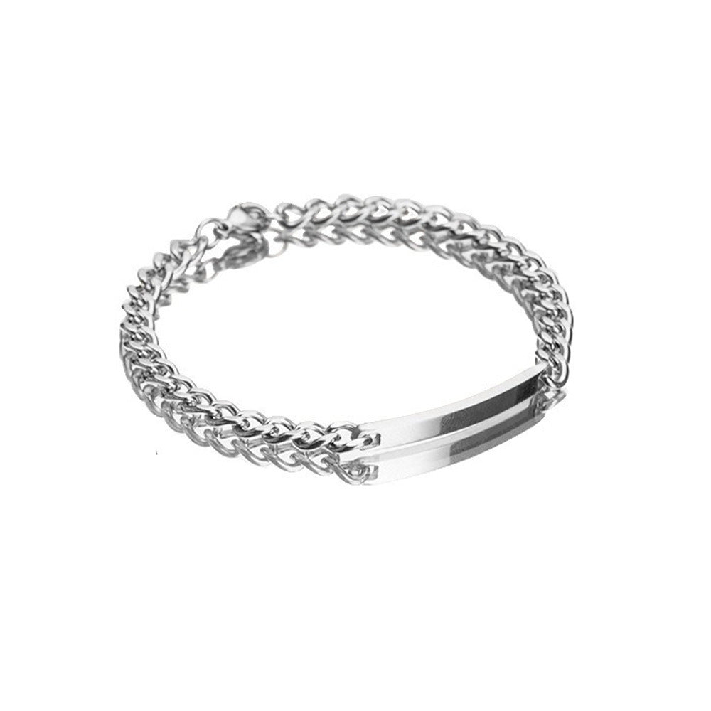 2 Can Carve Writing Titanium Steel Bracelets