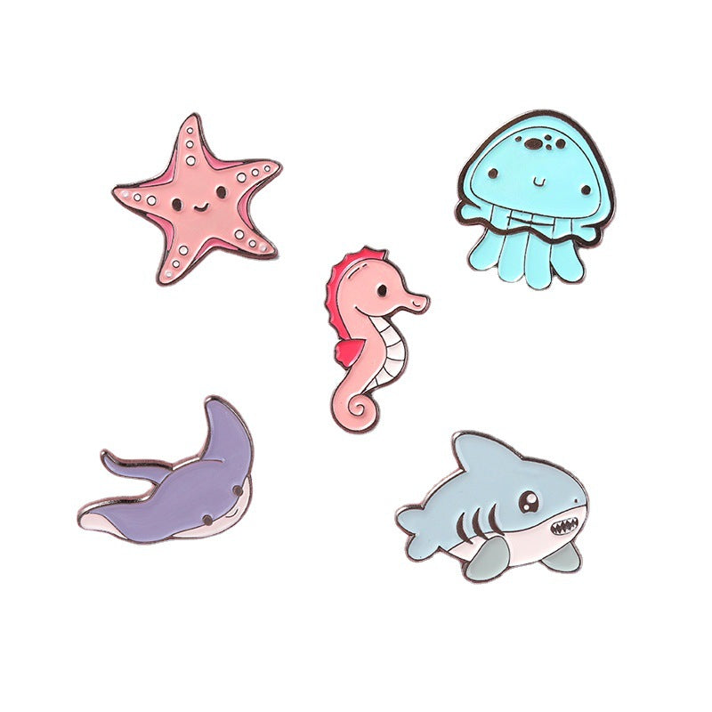 Marine Life Brooch Octopus Whale Badge For Brooches