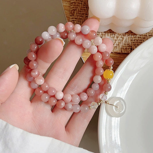 Jade Flower Female Chinese Retro Style Multi Ornamental Bracelet